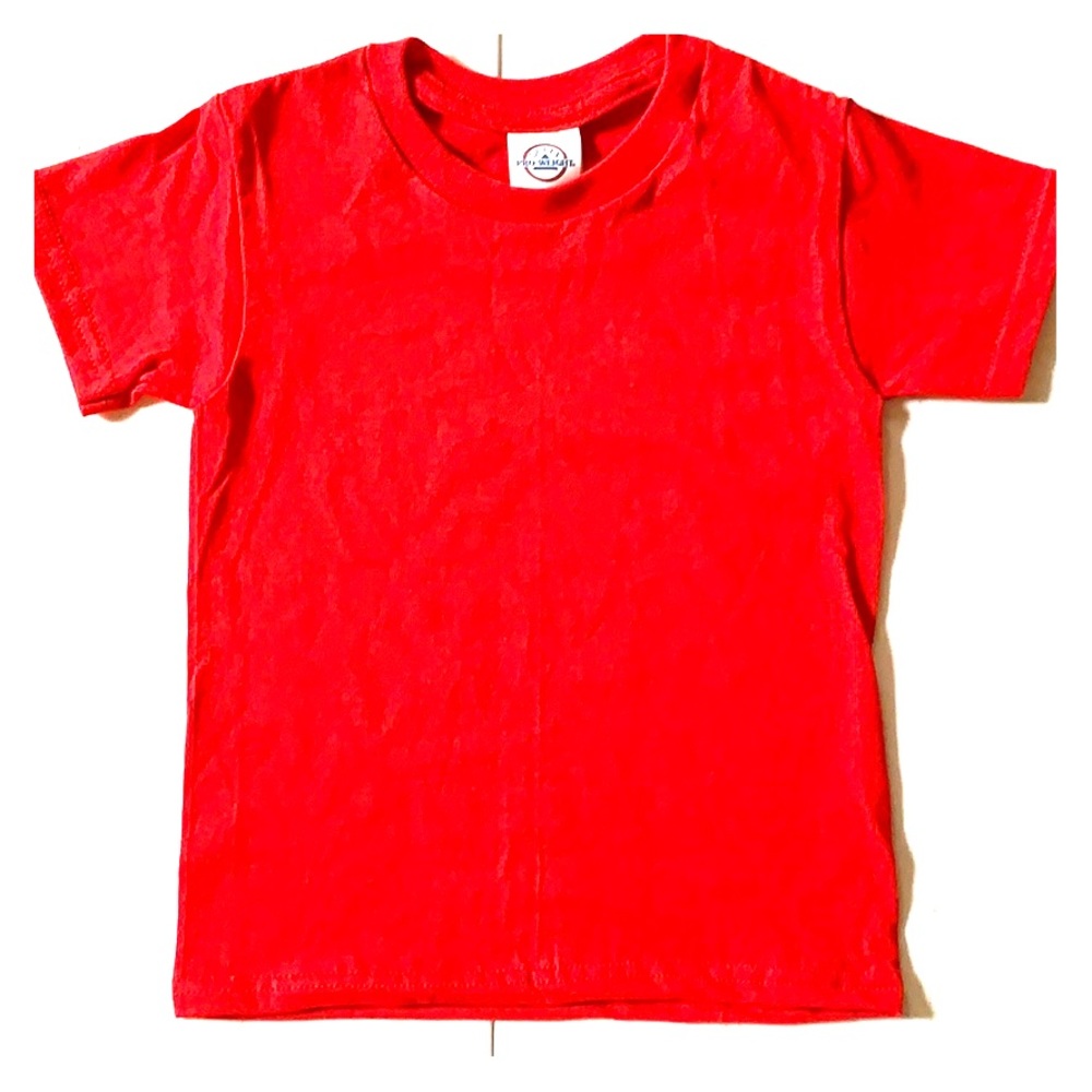 Red Kids T-shirt  Size XS  Short Sleeve Tee Cotton Delta Pro Weight Unisex NWOT